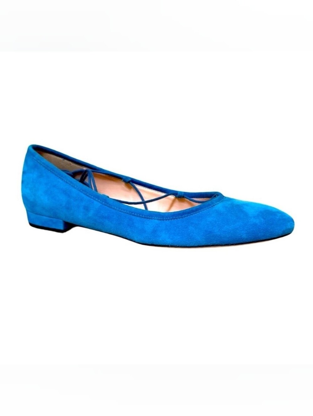 J. Crew Blue Suede Lace Up Flats Size 8.5